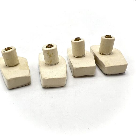 4 Coffee Cup Shaped Drawer Pulls Glazed Ceramic Art Tile Novelty Cabinet Knobs - Picture 6 of 8